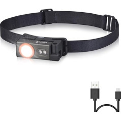 UltraFire Rechargeable LED Headlamp 500 Lumen with Red Light, Magnetic Lapel Light, Work Light, Small Helmet Lamp, 360° Rotatable and 180° Adjustable