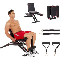 TOTAL FLEX L Folding Weight Bench & Exercise Bench Press Rack - Fitness Benches, Gym Bench for Home, Workout Bench - Multi Gym Strength Training Equipment, Pilates Devices, Portable Gym Equipment