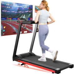 Raceable Treadmill for Home with Incline, MJWW Max 158 kg App Control Treadmill Suitable for High-Tech Devices, 2573W Treadmill Foldable with Training Courses and AI Training