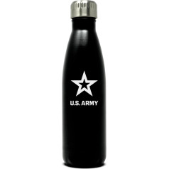 Military Gift Shop US Army Double Wall Vacuum Insulated Stainless Steel Water Bottle Ideal for PT and Outdoor Sports such as Hiking, Camping and Cycling 16 oz
