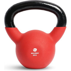 BILDER - Kettlebell 6 kg with ergonomic and non-slip handle, weights made of cast iron with neoprene coating, ideal for exercises and training of cardio strength and functional, fitness equipment for