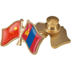 Anstecknadel Mit Der Flagge Chinas Und Der Mongolei – Neuartige Freundschaftsbroschen Mit Kristallflaggen-Aufdruck, Anstecknadel Im Patriotischen Nationalstil, Broschenzubehör Für Kleidung
