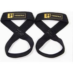 HOSSTILE Figure 8 Lifting Straps (Pair) - Heavy Duty Cotton Fabric, Non-Slip Design, Adjustable Fit, for Strength Training, Bodybuilding & Weightlifting