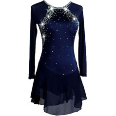 Rinkhockey Handgefertigtes Eiskunstlaufkleid Mädchen Damen Tanzkleidung Langarm Handgemacht Training Wettbewerbskleidung