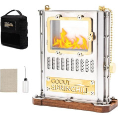 GOOUT SPRINGHILL Ironing Oven Hanging Iron Stove Camping Stove Outdoor Iron Stove Fireplace Grill Silver with Refill