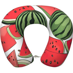 MGGAklp Niedliches Reisekissen mit rotem Wassermelonen-Druck, Reisezubehör für Flugzeug, Auto, Heimgebrauch