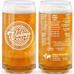 21st Birthday Gift for Men - Birthday Beer Gifts 20oz 2 Sided Beer Can Glass (1pc) - Funny Vintage Glass for Him or Her 21st Birthday - Unique Party Gift for