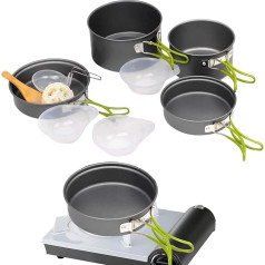 Camp Kochset,Miniküche Picknick | Tragbares Outdoor-Picknick-Kochtopfset Mit Griff für Reise Backpacking Camping- und Wanderabenteuer