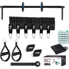 Pilates Bar Kit - Stretch Training Bar, Widerstandsband Trainer | Tragbares Heimtraining -Geräte, multifunktionales Fitness -Werkzeug für Ganzkörper, Kit für die Verwendung von Fitnessstudio