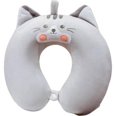 Cartoon Animal Travel Pillow, Animal Neck Pillow Cute Animal, Travel Pillow Neck Pillow, Cartoon Animal Travel Pillow, Kids Travel Pillow Children Neck Pillow Children (Navy Blue Cat Ears, 30 x 33 cm)