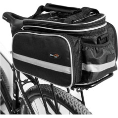 Disconano Waterproof Multifunctional Pannier Rack Bag with Rainproof Cover (Black)