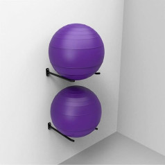 KHLMSRXJ Wandhalterung für Yogabälle, schwarzes Wandregal aus Metall für Gymnastikbälle und Yogabälle, Organizer-Ständer für das Heim-Fitnessstudio und die Schule (Größe: 2 Stück)