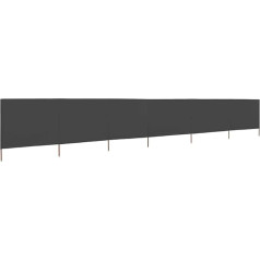 Gecheer Faltbarer Windschutz 800 x 80 cm Grau | füt Strand, Camping und Garten, Vliesstoff und Holzpfahl