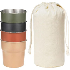 4pcs Tragbare Tees Kaffees Milch Bier Becher Stapelbares Wasserbecher Edelstahl Stähle Trinken Cup Für Outdoor Reisen Zum Reisen Wandern