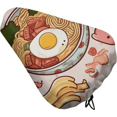 Delicious Sweet Ramen Fahrradsitzbezug für Männer und Frauen, wasserabweisend, Heimtrainer-Sitzkissen, verstellbarer Fahrradsitz für Outdoor-Radfahren
