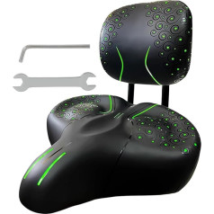 Mountain Bike Saddle, Bicycle Seat with Backrest - Comfort Bicycle Saddle Seat, Wide Bicycle Seat with Back Support, Waterproof PU Leather Seat Cushion for Scooter