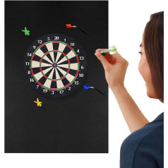 Smileshiney Dartboard Wandschutz | Rückwand Für Dartspiele - Abnehmbarer Schwarzer Matten Schutz Für Spielzimmer Garage Zuhause