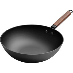 Wok for Induction Wok Old Fashioned Uncoated Cast Iron Non-Stick Pan Wok Induction Hob 32 cm