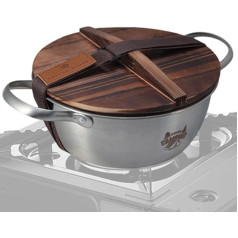 Camping-Kochgeschirr, Suppentopf aus Edelstahl mit doppeltem Griff, flacher Boden, für Rucksackreisen, gleichmäßiges Erhitzen, ergonomisches Kochgeschirr für Grillen, Heimgebrauch