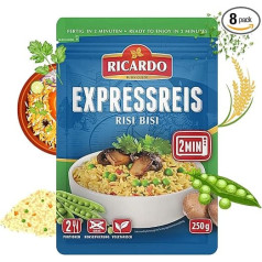 RICARDO Express Rice Risi Bisi 8 x 250 g Rice Preparation Ready Meals Microwave / Pan Quick & Easy Prepared