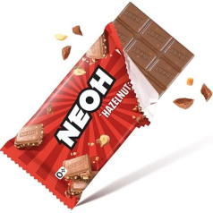 NEOH Low Carb Keto Hazelnut Chocolate, 1 g Sugar, 106 kcal per Serving, The Alternative to Conventional Sweets, 1 x 55 g