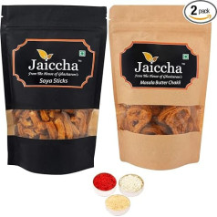Jaiccha Ghasitaram Bhaidooj Gifts - Pack of 2 Masala Butter Chakli and SOYA Sticks Pouches