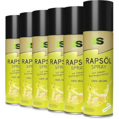 Spraytive 6 x 400ml Rapeseed Oil Spray with Fine Butter Flavour - Ideal for Cooking, Baking, Salads as well as Airfryer, Grill and Hot Air Fryer Spray - 100% Vegan & Calorie Conscious Enjoy