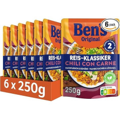 BEN'S ORIGINAL™ Ready Meal Chili con Carne with Minced Meat and Vegetables 6 x 250 g