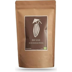400 g Organic Drinking Chocolate, High Cocoa Content without Industrial Sugar for a Low-Sugar Diet, Raw Cocoa Powder from Peru with the Sweetness of Coconut Blossom Sugar rawster