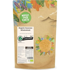 Wholefood Earth Organic Couscous Wholewheat – 1 kg | Raw | GMO Free | Vegan | High Fibre | Certified Organic