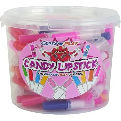 CAPTAIN PLAY Candy Lipstick, 100 Confectionery Lipstick Individually Packed in Party Bucket