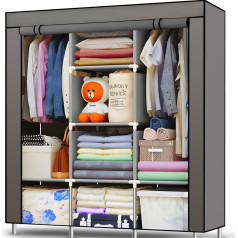 Retoo Auduma drēbju skapis tekstila grāmatu plaukts 130 x 45 x 175 cm