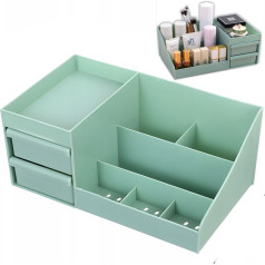 Retoo Vannas istabas organizators kosmētikas rotaslietām 2 atvilktnes 7 nodalījumi - zaļš