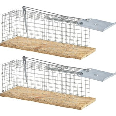 ARTECSIS 2 Live Traps for Rats 29 x 12 x 12 cm Made of OSB Wood and Galvanised Steel / Effective