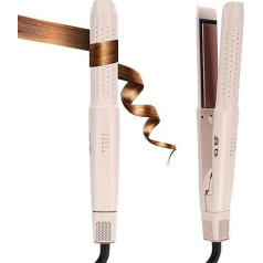 AraSyleon 2-in-1 Curling Iron & Hair Straightener with Cold Air - Professional Hair Curler with Ceramic Heating Plates, Negative Ions, 4 Temperature Levels & Automatic Shut-Off - Ideal for Curling