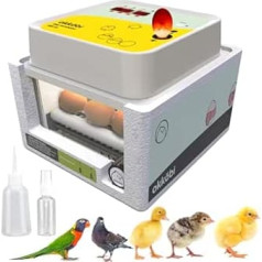 Okköbi OBI-12 Incubator for Chickens, Ducks and Other Birds + Fully Automatic Incubator + Temperature Control + Humidity Display + Integrated Egg Shell + 5 Year Protection