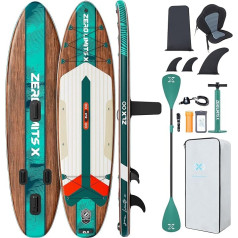 ZLX Stand Up Paddle Board with Seat 320 cm Inflatable Paddle Board for Adults Beginners Friendly Wide Stable Non-Slip Deck Pump Adjustable SUP Paddle
