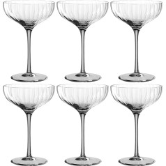 Leonardo Poesia 022385 Champagne Bowls, Dishwasher-Safe Champagne Glasses, Height 16 cm, 260 ml, Grey, Set of 6