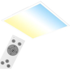 Briloner Leuchten 7195-016 Ceiling Light Panel, Dimmable, Colour Control, Remote Control, 36 W, 3800 lm, LED Lamp, Living Room Lamp, Ceiling Light, White, 59.5 cm, 36 W