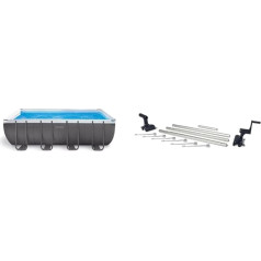 Intex Swimming Pool Frame Set Ultra Quadra, 549 x 274 x 132 cm, XTR 26356 & 28051 Solar Roller