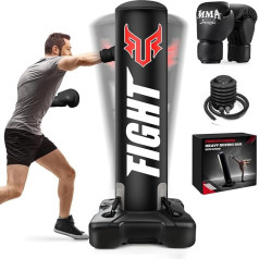 JUOIFIP 175 cm Freestanding Punch Bag Adults, Standing Punch Bag with Pump and Boxing Gloves, Boxing Set for Kickboxing, Martial Arts, MMA, Dummy, Muay, Thai, Home, Gym, Training