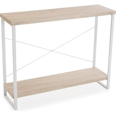 Versa Taline Narrow Furniture for Entrance or Hallway, Modern Console Table, Measures 80 x 30 x 100 cm (H x L x W), Wood and Metal, Colour: White
