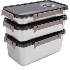 POENVFPO Large 6000 ml Stainless Steel Food Storage Container, Food Saver Container with Lid, Professional Airtight Box for Kitchen, Microwavable Fridge