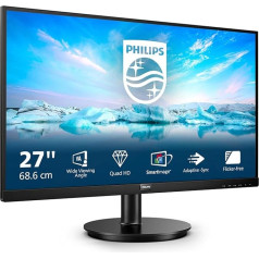 Philips 275V8LA - 27 Inch QHD Monitor, Speaker, FreeSync (2560 x 1440, 75 Hz, DisplayPort, HDMI) Black