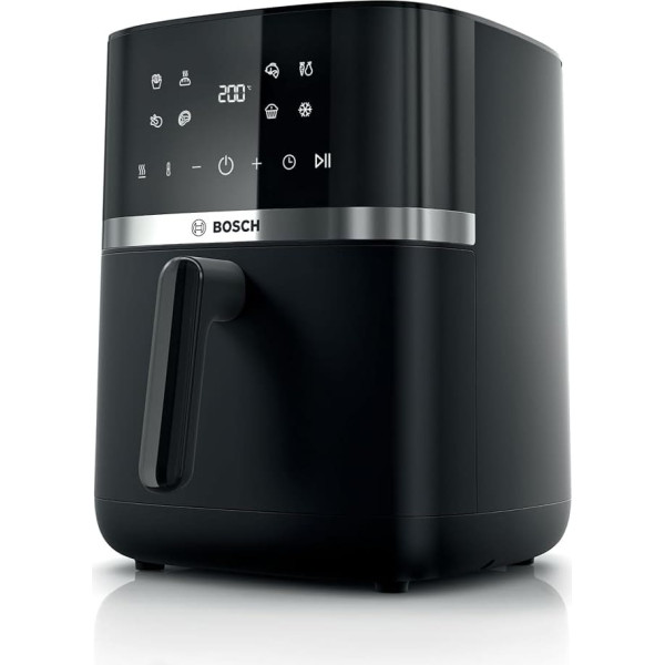 Bosch Hot Air Fryer Series 4, XL Air Fryer, Black, 6.1 L Capacity, 7 Presets, Defrost and Keep Warm Function, Touch Screen, Up to 60% Faster Cooking, MAF462B0