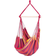 AMAZONAS Relax Vulcano Hanging Chair Weatherproof UV-Resistant with Wooden Cross Bar 85 cm up to 120 kg Colourful Stripes