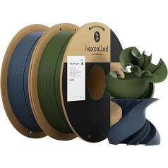 kexcelled Matte Navy Blue Olive Green PLA Set Bundle Filament 1.75 mm +/-0.03 mm, 2 Pack, 3D Printing Aesthetic Materials, Matt Texture Finish Colour, 2 kg Spool Roll, for FDM 3D Printer