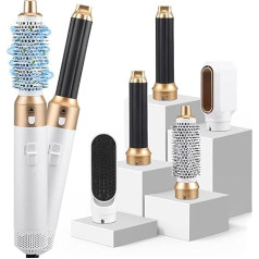 5-in-1 Hair Styler, Airwrap Alternative Hair Dryer Round Comb Curler Multistyler Straightening Brush Blow Dryer Brush Set Gift Straightening Curls Volume Hot Air Brush Thermal Brush Airflow