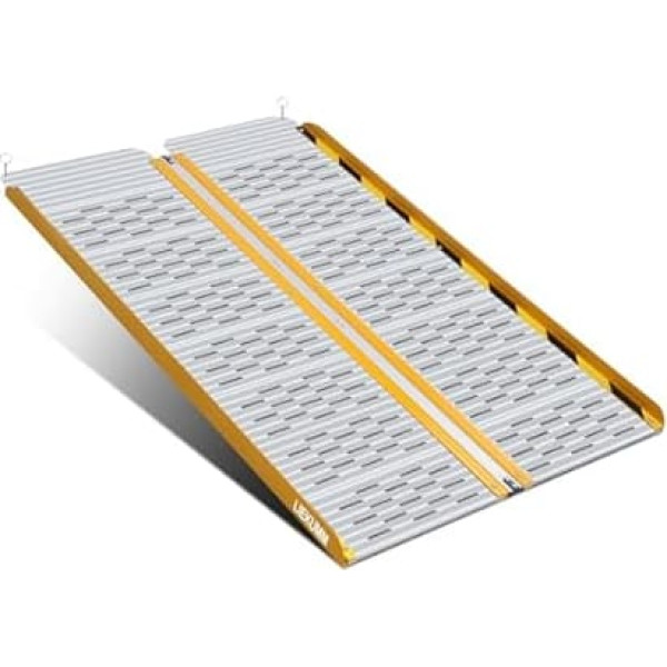LIEKUMM Wheelchair Ramp Foldable 121 cm, 300 kg Load Capacity, Wheelchair Ramp for Stairs & Door Thresholds, Loading Ramp Wheelchair Made of Aluminium, Ramp for Wheelchair Home