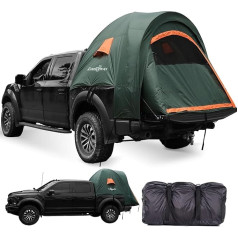 Liberrway Truck Bed Tent, 5.0-6.4 FT Pickup Truck Tent with Rainfly and Waterproof PU2000 mm Double Layer 2-Person TruckTents for Camping Outdoor Traveling Green